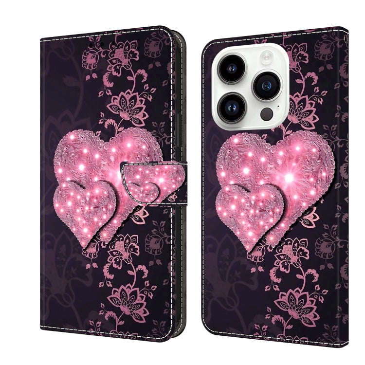 Crystal 3D Shockproof Protective Leather Phone Case, For iPhone 15 Pro, For iPhone 13 / 14