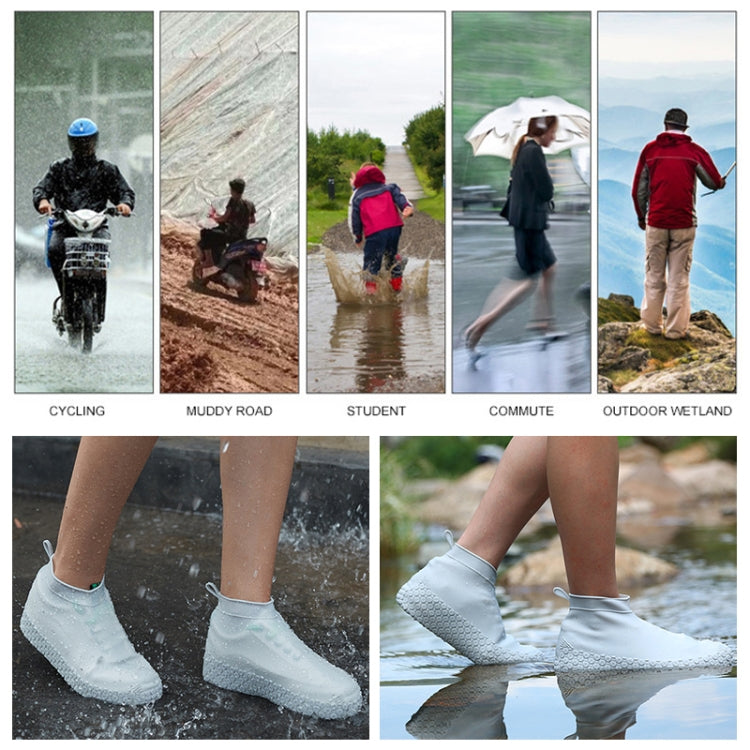 Silicone Non-slip Thickened Wear-resistant Waterproof Shoe Boots Cover, S, L, M