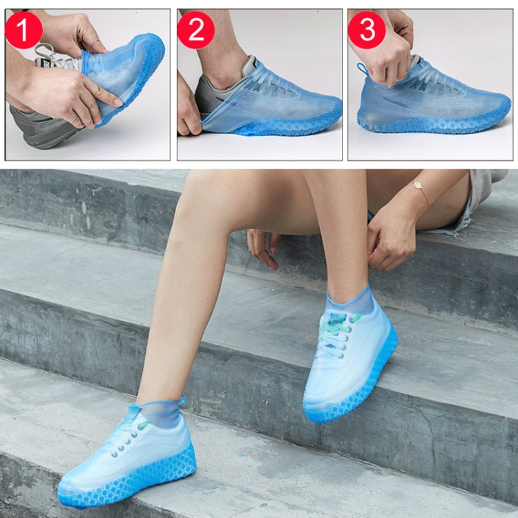 Silicone Non-slip Thickened Wear-resistant Waterproof Shoe Boots Cover, S, L, M