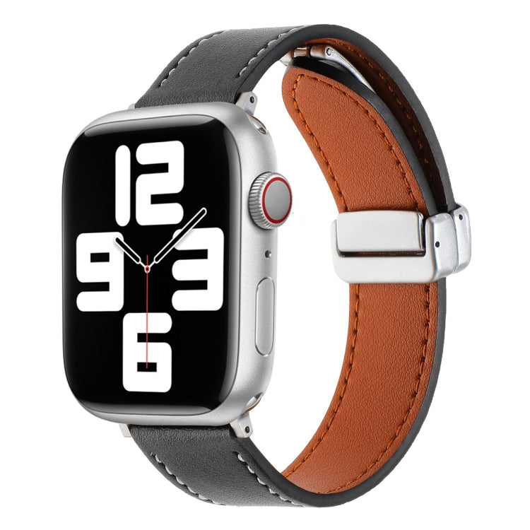 Magnetic Buckle Skin Feel Leather Watch Band, For Apple Watch Serie 6 40mm, For Apple Watch Serie 6 44mm, For Apple Watch Serie 5 44mm, For Apple Watch Serie 5 40mm, For Apple Watch Serie 4 44mm, For Apple Watch 42mm