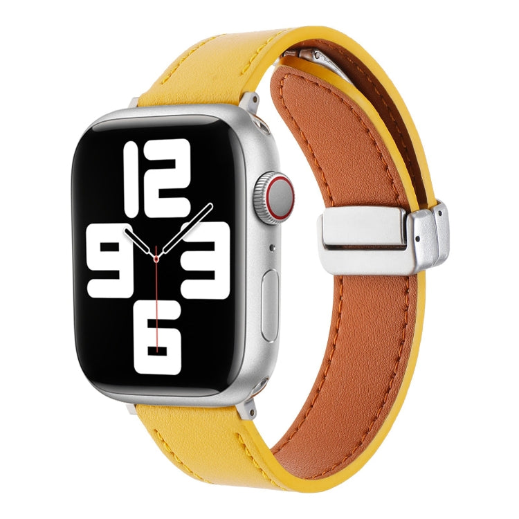 Magnetic Buckle Skin Feel Leather Watch Band, For Apple Watch Serie 6 40mm, For Apple Watch Serie 6 44mm, For Apple Watch Serie 5 44mm, For Apple Watch Serie 5 40mm, For Apple Watch Serie 4 44mm, For Apple Watch Serie 4 40mm