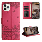 Cat Embossing Pattern Leather Phone Case with Lanyard, For iPhone 11 Pro, For iPhone XS Max, For iPhone X, For iPhone 7 Plus / 8 Plus