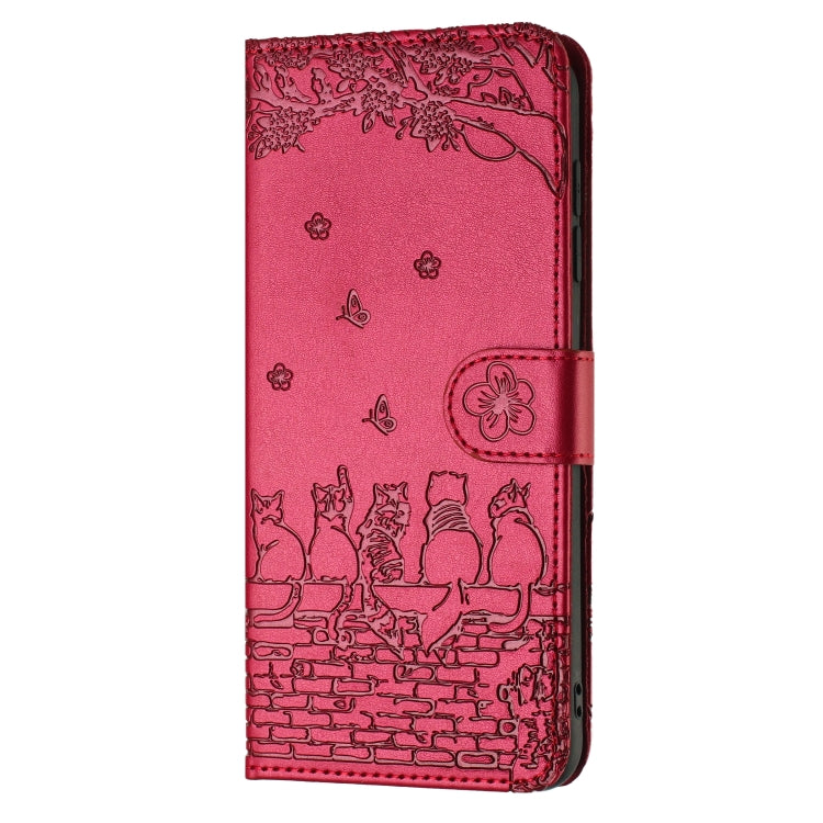 Cat Embossing Pattern Leather Phone Case with Lanyard, For iPhone 16e / 17e, For iPhone 17 Pro Max, For iPhone 17 Pro, For iPhone 17, For iPhone Air, For iPhone 16 Pro Max, For iPhone 16 Pro, For iPhone 16 Plus, For iPhone 16