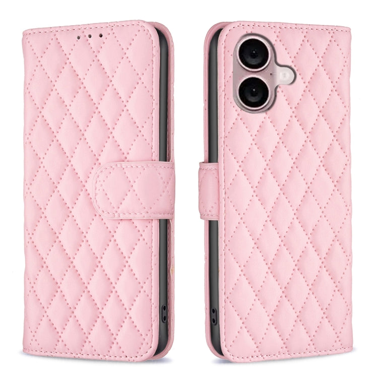 Diamond Lattice Wallet Flip Leather Phone Case, For iPhone 17e / 16e, For iPhone 17 Pro Max, For iPhone 17 Pro, For iPhone 17, For iPhone Air, For iPhone 16 Pro Max, For iPhone 16 Pro, For iPhone 16 Plus
