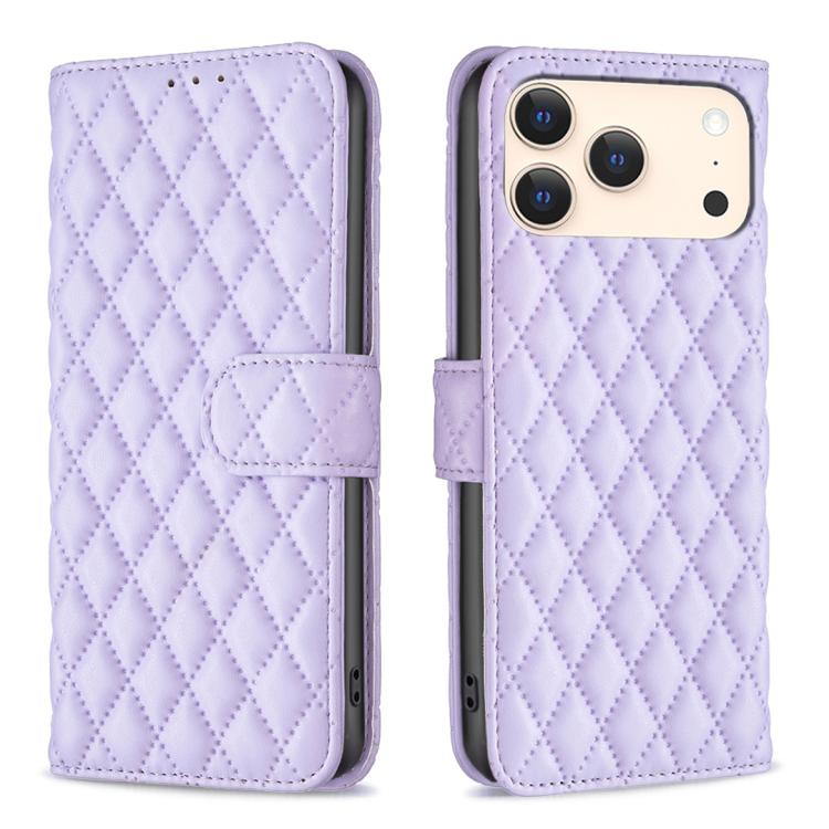 Diamond Lattice Wallet Flip Leather Phone Case, For iPhone 17e / 16e, For iPhone 17 Pro Max, For iPhone 17 Pro, For iPhone 17, For iPhone Air, For iPhone 16 Pro Max, For iPhone 16 Pro, For iPhone 16 Plus