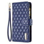 Diamond Lattice Zipper Wallet Leather Flip Phone Case, For iPhone 18 Pro/17 Pro, For iPhone 18 Pro Max/17 Pro Max, For iPhone 17, For iPhone 17 Air, For iPhone 16 Pro Max, For iPhone 16 Pro, For iPhone 16 Plus, For iPhone 16