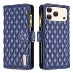 Diamond Lattice Zipper Wallet Leather Flip Phone Case, For iPhone 18 Pro/17 Pro, For iPhone 18 Pro Max/17 Pro Max, For iPhone 17, For iPhone 17 Air, For iPhone 16 Pro Max, For iPhone 16 Pro, For iPhone 16 Plus, For iPhone 16
