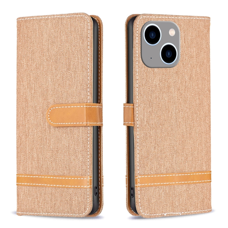 Color Block Denim Texture Leather Phone Case, For iPhone 15 Pro, For iPhone 15 Plus, For iPhone 15