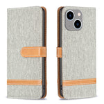 Color Block Denim Texture Leather Phone Case, For iPhone 15 Pro, For iPhone 15 Plus, For iPhone 15