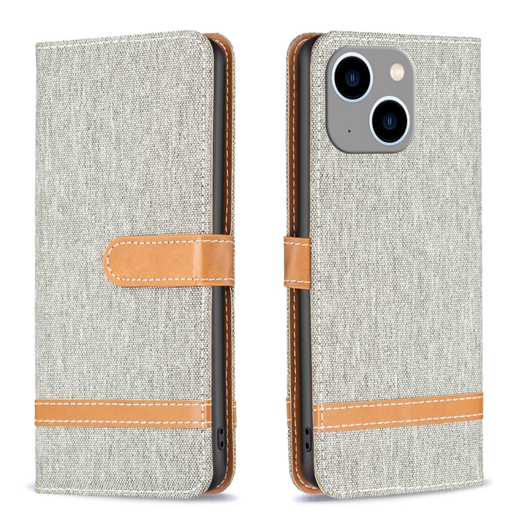 Color Block Denim Texture Leather Phone Case, For iPhone 15 Pro, For iPhone 15 Plus, For iPhone 15