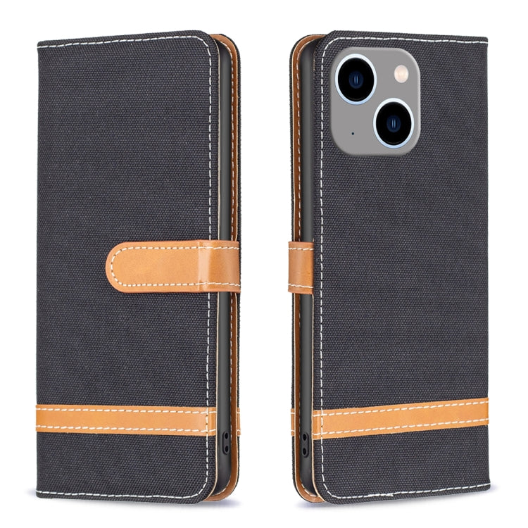 Color Block Denim Texture Leather Phone Case, For iPhone 15 Pro, For iPhone 15 Plus, For iPhone 15