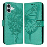 Embossed Butterfly Leather Phone Case, For iPhone 16 Pro, For iPhone 16 Plus, For iPhone 16, For iPhone 15 Pro Max, For iPhone 15 Pro, For iPhone 15 Plus