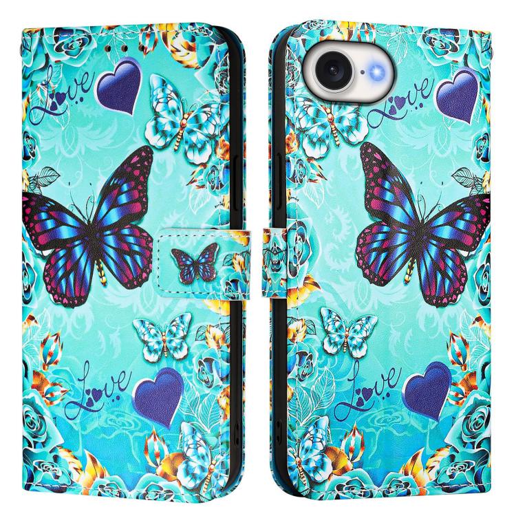 Colored Drawing Pattern Plain Weave Leather Phone Case, For iPhone 17e / 16e, For iPhone 17 Pro Max, For iPhone 17 Pro, For iPhone 17, For iPhone Air, For iPhone 15 Pro Max