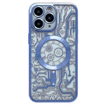 Electroplated Circuit Board Pattern MagSafe Phone Case, For iPhone 13, For iPhone 12, For iPhone 12 Pro Max, For iPhone 12 Pro, For iPhone 11 Pro Max, For iPhone 11