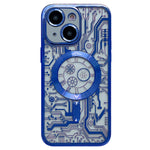 Electroplated Circuit Board Pattern MagSafe Phone Case, For iPhone 13, For iPhone 12, For iPhone 12 Pro Max, For iPhone 12 Pro, For iPhone 11 Pro Max, For iPhone 11