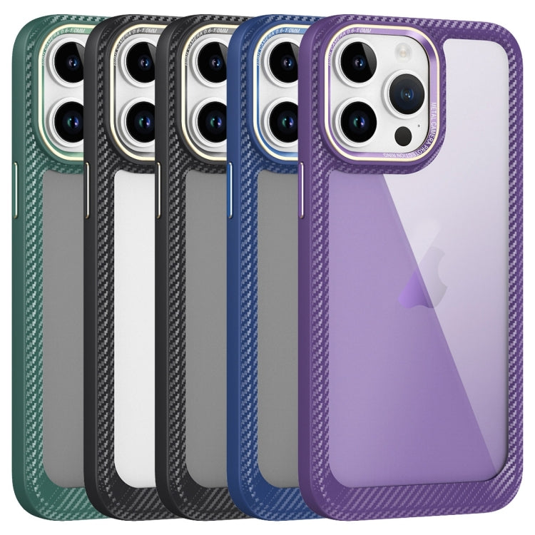 Carbon Fiber Transparent Back Panel Phone Case, For iPhone 11 Pro Max, For iPhone 11