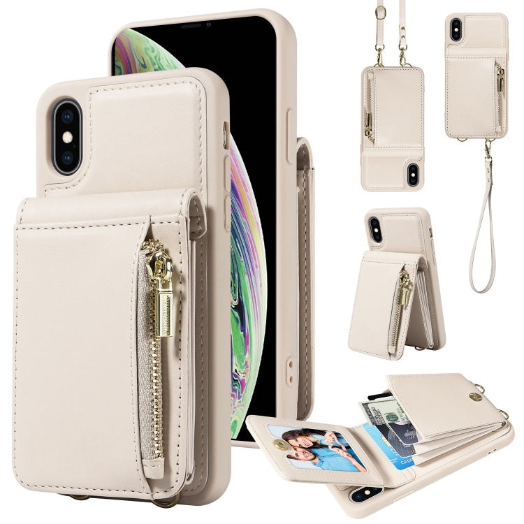 Crossbody Lanyard Zipper Wallet Leather Phone Case, For iPhone XS Max, For iPhone 7 Plus / 8 Plus