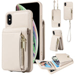 Crossbody Lanyard Zipper Wallet Leather Phone Case, For iPhone XS Max, For iPhone 7 Plus / 8 Plus