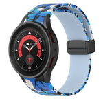 Magnetic Clasp Camouflage Silicone Watch Band, For Samsung Galaxy Watch5 / 5 Pro / Watch 4 / 4 Classic