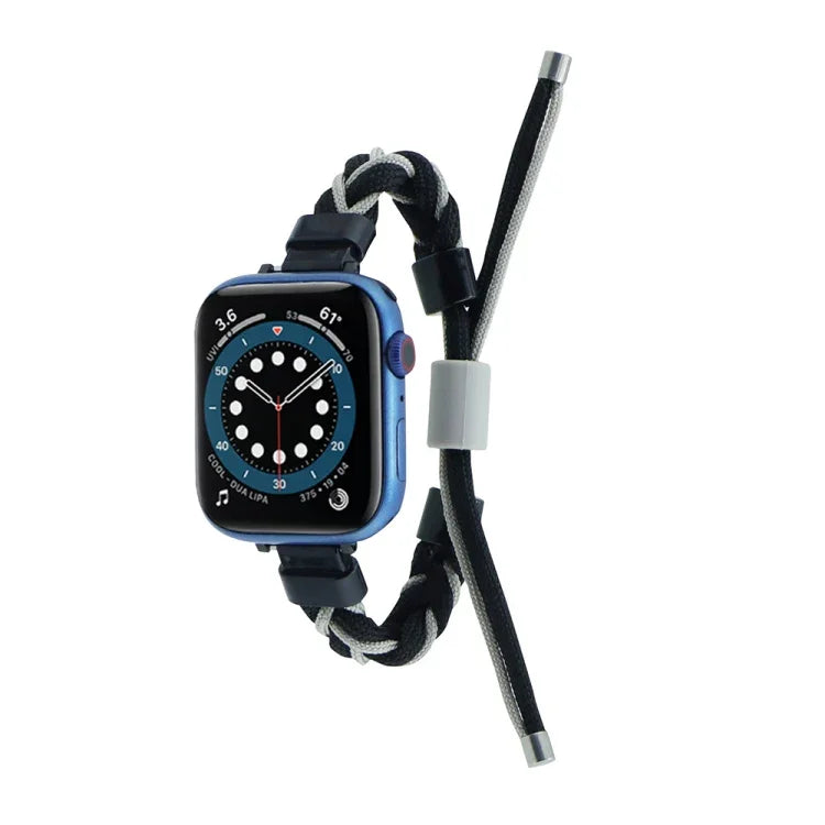 Silicone Bean Braided Cord Nylon Watch Band, For Apple Watch 42mm, For Apple Watch 38mm