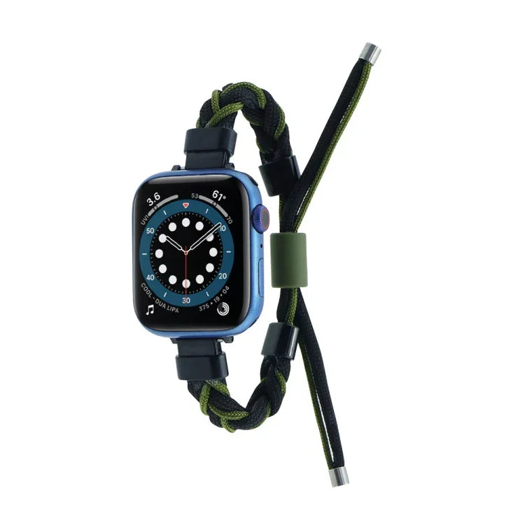 Silicone Bean Braided Cord Nylon Watch Band, For Apple Watch 42mm, For Apple Watch 38mm