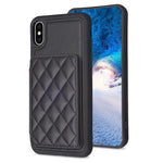 BF25 Square Plaid Card Bag Holder Phone Case, For iPhone XS Max, For iPhone 8 Plus / 7 Plus