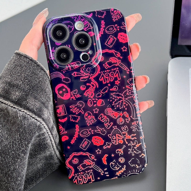 Painted Pattern Precise Hole PC Phone Case, For iPhone 15 Pro Max