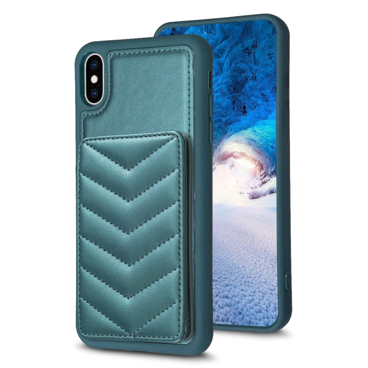 BF26 Wave Pattern Card Bag Holder Phone Case, For iPhone XS Max, For iPhone 8 Plus / 7 Plus