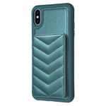 BF26 Wave Pattern Card Bag Holder Phone Case, For iPhone XS Max, For iPhone 8 Plus / 7 Plus