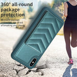BF26 Wave Pattern Card Bag Holder Phone Case, For iPhone XS Max, For iPhone 8 Plus / 7 Plus
