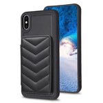 BF26 Wave Pattern Card Bag Holder Phone Case, For iPhone XS Max, For iPhone 8 Plus / 7 Plus