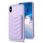 BF26 Wave Pattern Card Bag Holder Phone Case, For iPhone XS Max, For iPhone 8 Plus / 7 Plus