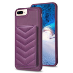 BF26 Wave Pattern Card Bag Holder Phone Case, For iPhone XS Max, For iPhone 8 Plus / 7 Plus
