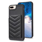 BF26 Wave Pattern Card Bag Holder Phone Case, For iPhone XS Max, For iPhone 8 Plus / 7 Plus
