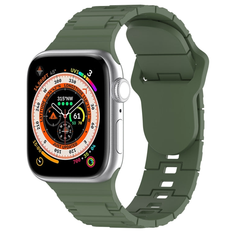 Square Buckle Armor Style Silicone Watch Band, For Apple Watch 4 40mm, For Apple Watch SE 2023 40mm, For Apple Watch 3 38mm