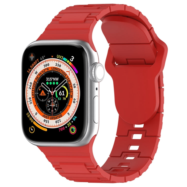 Square Buckle Armor Style Silicone Watch Band, For Apple Watch 3 42mm, For Apple Watch 2 42mm, For Apple Watch 2 38mm