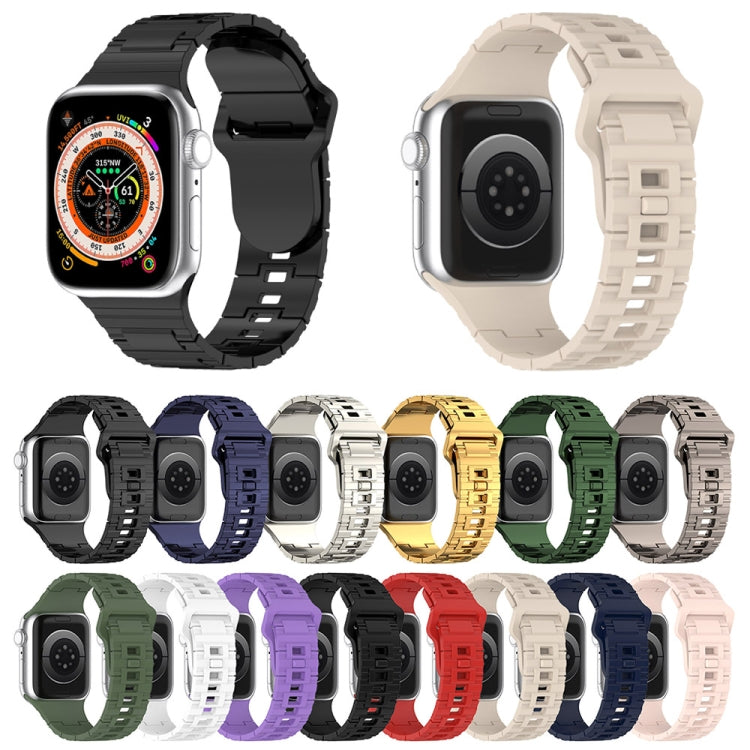 Square Buckle Armor Style Silicone Watch Band, For Apple Watch 5 44mm, For Apple Watch 5 40mm, For Apple Watch 4 44mm