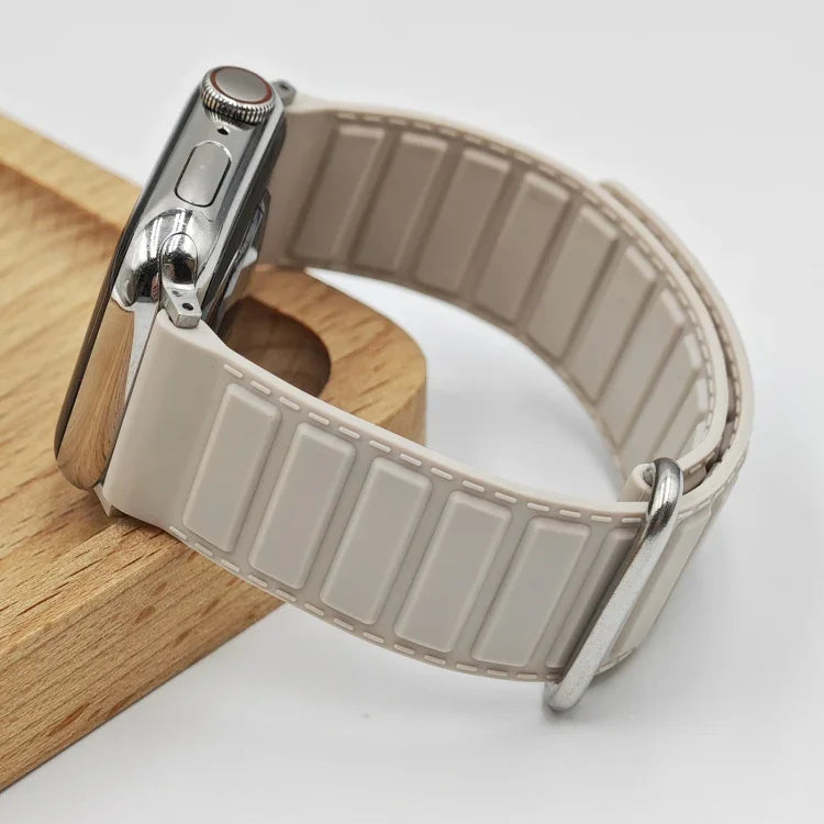Reverse Buckle Magnetic Silicone Watch Band, For Apple Watch 38mm