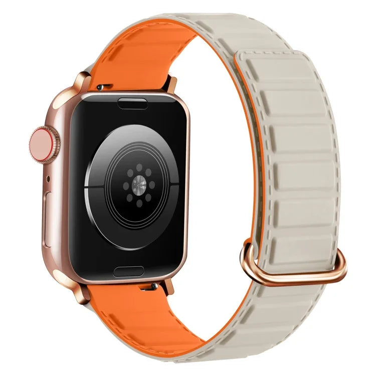 Reverse Buckle Magnetic Silicone Watch Band, For Apple Watch 38mm