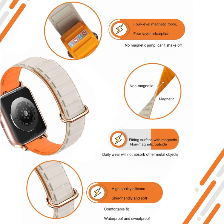 Reverse Buckle Magnetic Silicone Watch Band, For Apple Watch Series 4 40mm, For Apple Watch Series 3 38mm, For Apple Watch Series 3 42mm