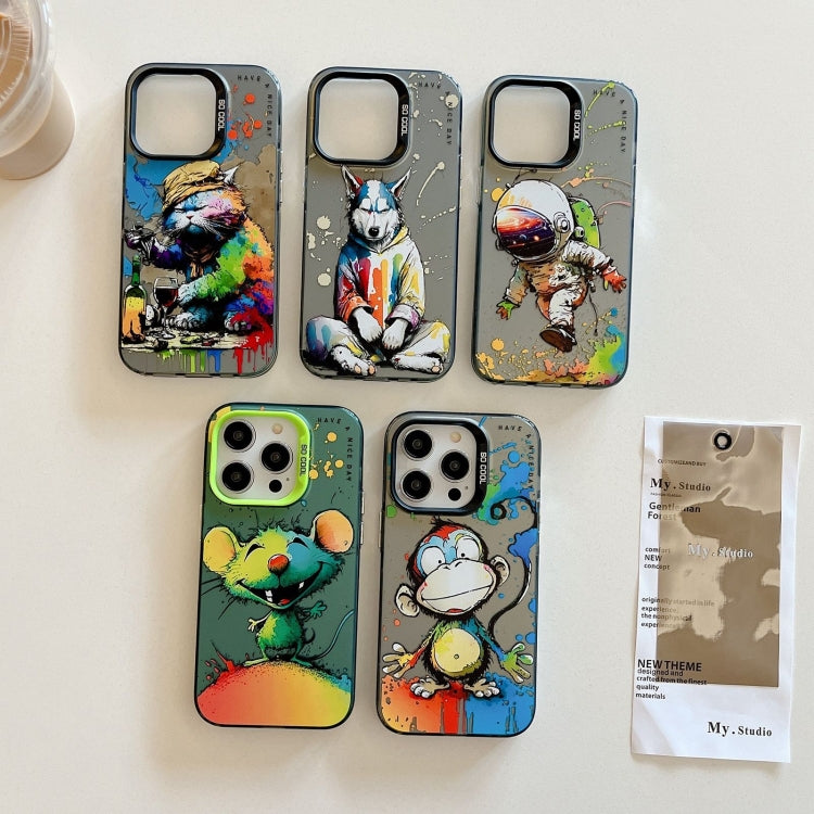 Animal Pattern Oil Painting Series PC + TPU Phone Case, For iPhone 14 Pro Max