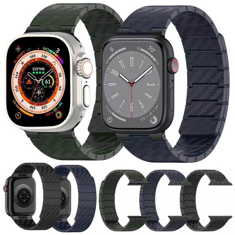 Carbon Fiber Magnetic Loop Watch Band, For Apple Watch Series 10 46mm, For Apple Watch Series 10 42mm, For Apple Watch SE 2023 44mm, For Apple Watch SE 2023 40mm, For Apple Watch Ultra 2 49mm, For Apple Watch Series 9 45mm, For Apple Watch Series 9 41m...