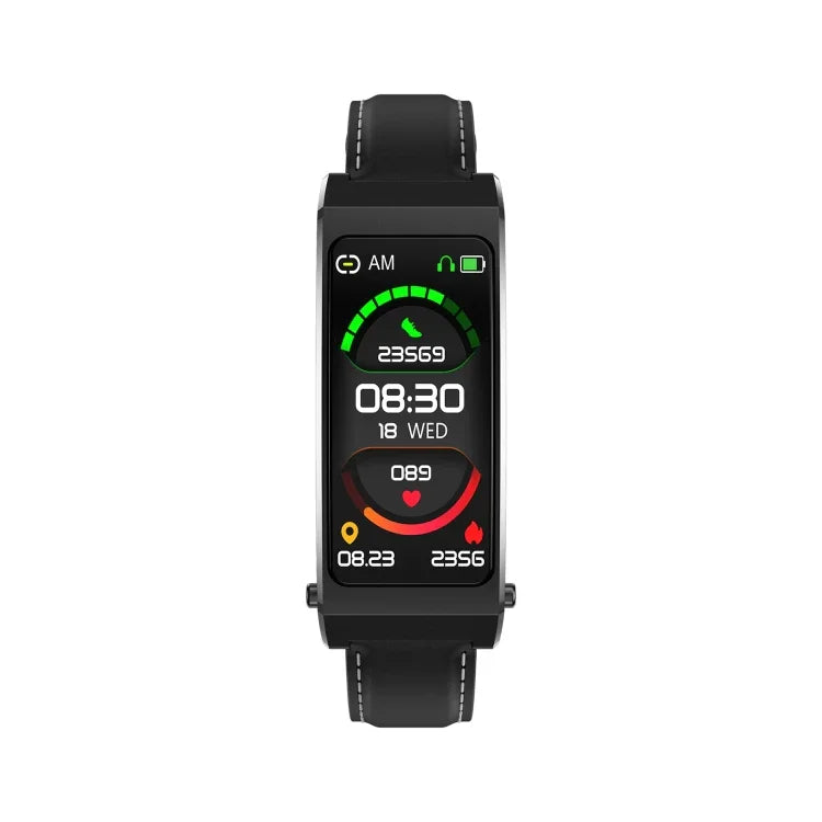 K13S 1.14 inch TFT Screen Leather Strap Smart Calling Bracelet Supports Sleep Management/Blood Oxygen Monitoring, Leather Strap