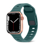 Square Buckle Stripes Silicone Watch Band, For Apple Watch Series 9 41mm, For Apple Watch Ultra 49mm