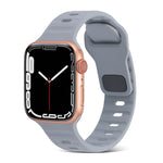 Square Buckle Stripes Silicone Watch Band, For Apple Watch Series 9 41mm, For Apple Watch Ultra 49mm