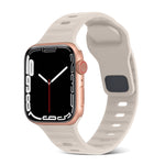 Square Buckle Stripes Silicone Watch Band, For Apple Watch Series 9 41mm, For Apple Watch Ultra 49mm
