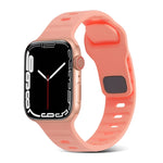 Square Buckle Stripes Silicone Watch Band, For Apple Watch Ultra 2 49mm, For Apple Watch Series 9 45mm