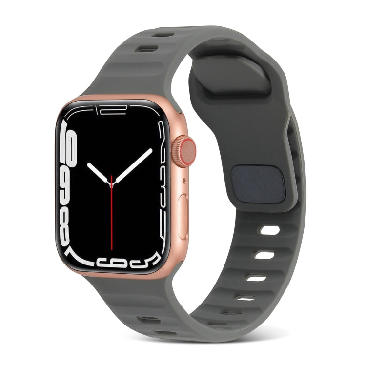 Square Buckle Stripes Silicone Watch Band, For Apple Watch SE 2023 44mm, For Apple Watch SE 2023 40mm