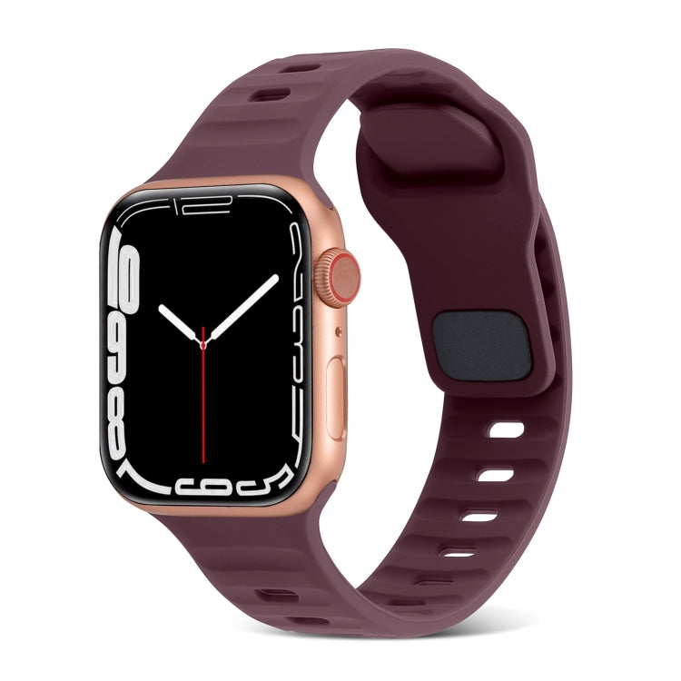 Square Buckle Stripes Silicone Watch Band, For Apple Watch SE 2023 44mm, For Apple Watch SE 2023 40mm