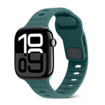 Square Buckle Stripes Silicone Watch Band, For Apple Watch Series 10 46mm, For Apple Watch Series 10 42mm